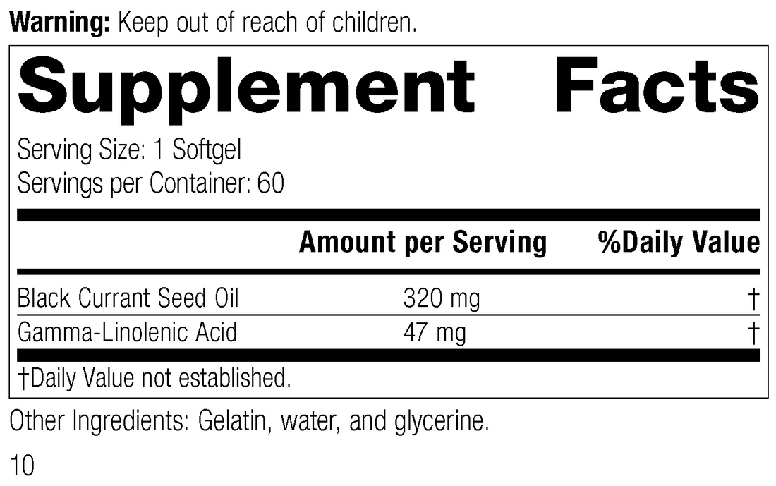 Black Currant Seed Oil, 60 Softgels