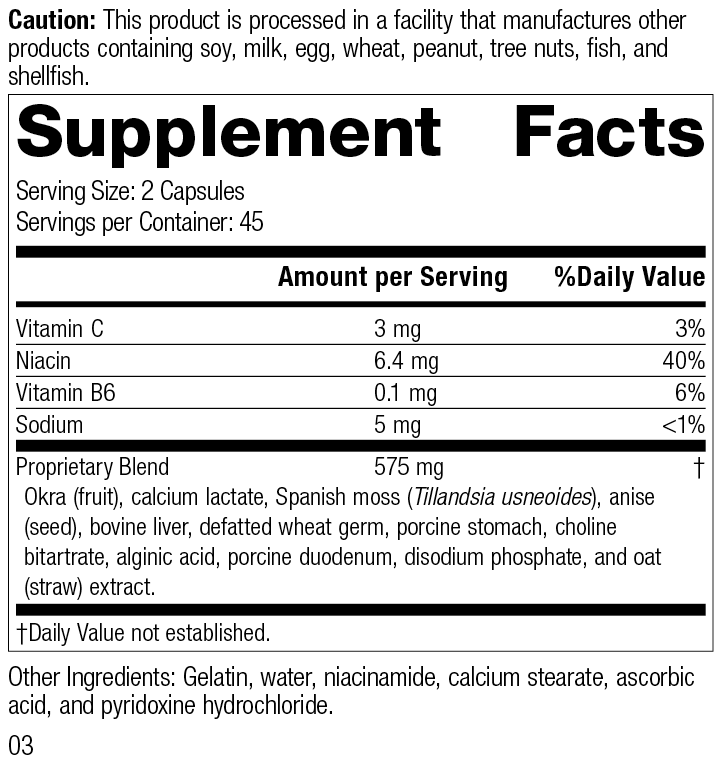 Gastrex®, 90 Capsules, Rev 03 Supplement Facts