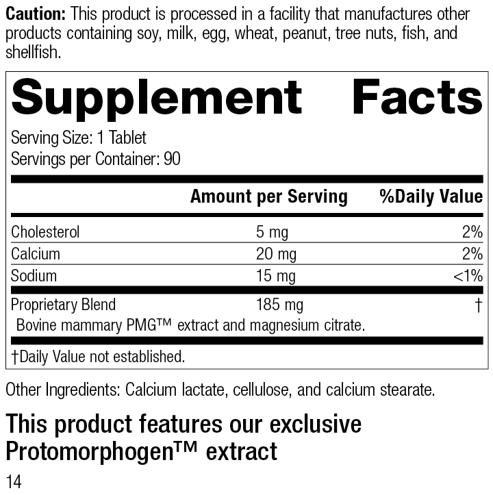 Mammary PMG R14 Supplement Facts