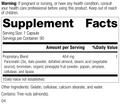 5685 Multizyme R02 Supplement Facts