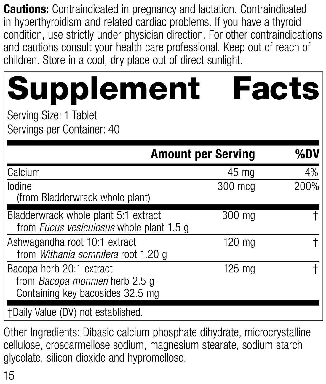 Thyroid Complex, 40 Tablets
