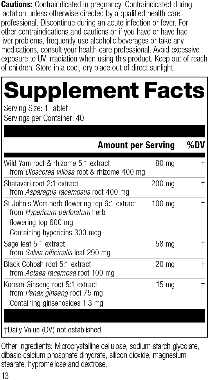 Wild Yam Complex, 40 Tablets