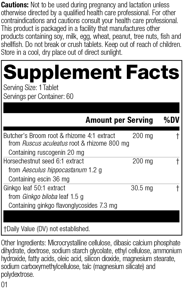 Vascular Care Complex, Rev 01 Supplement Facts